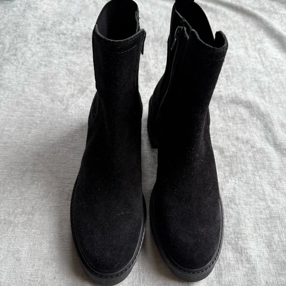 Chelsea & Violet New Black Combat Moto Boots Sz 9 - Picture 4 of 10